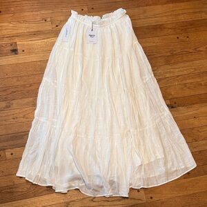 Princess Polly White Maxi Tiered Peasant Bohemian Mya Skirt